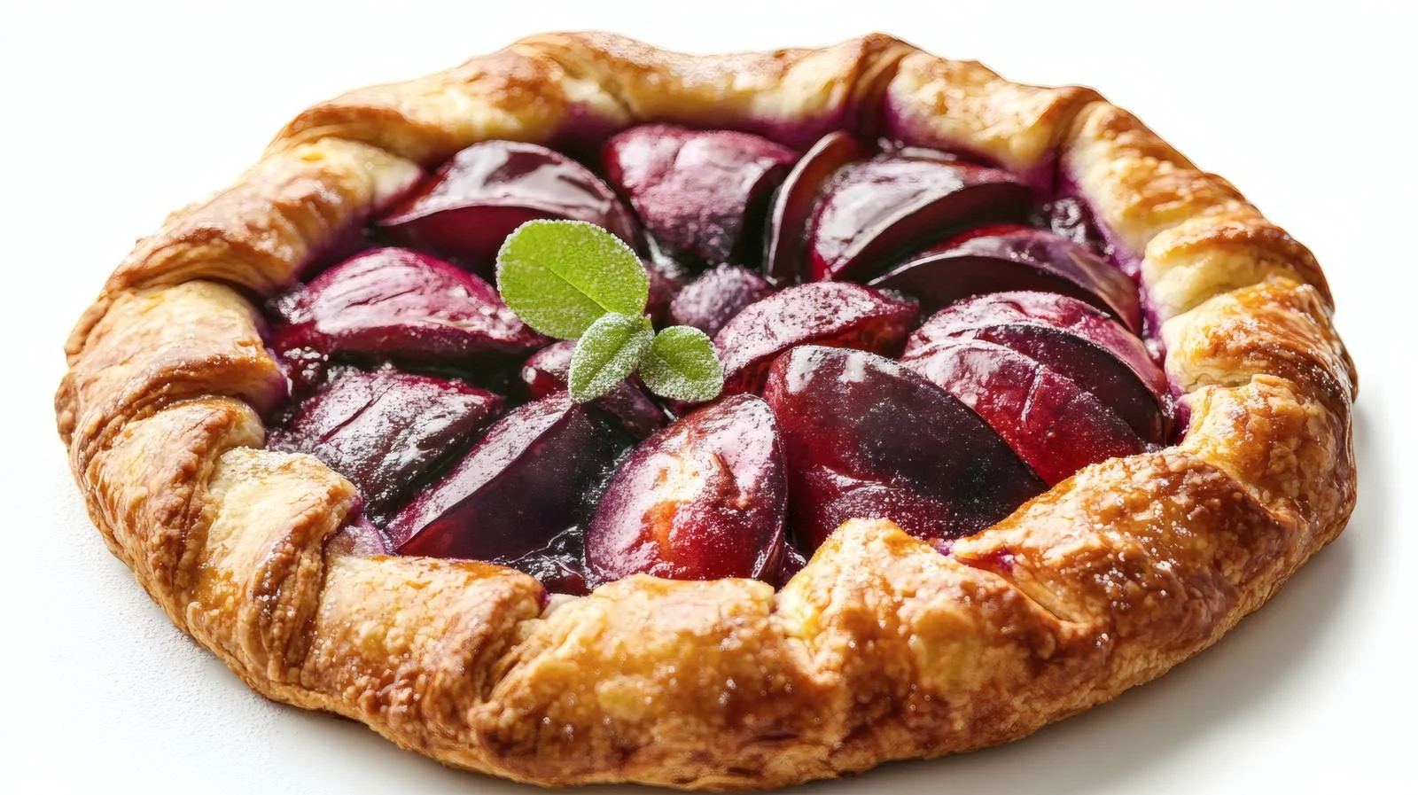 Delicious Plum Galette on White Background — free download from Dotvec