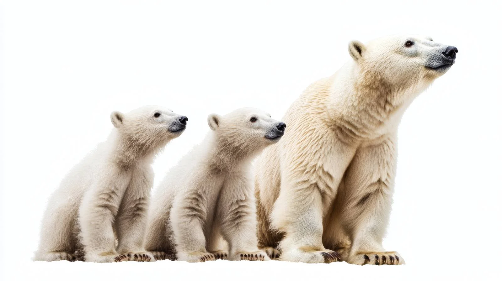 Arctic Family of Polar Bears on White — free download from Dotvec