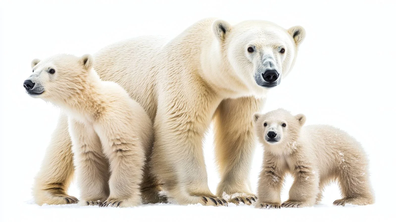 Adorable Polar Bear Family on White Background — free download from Dotvec