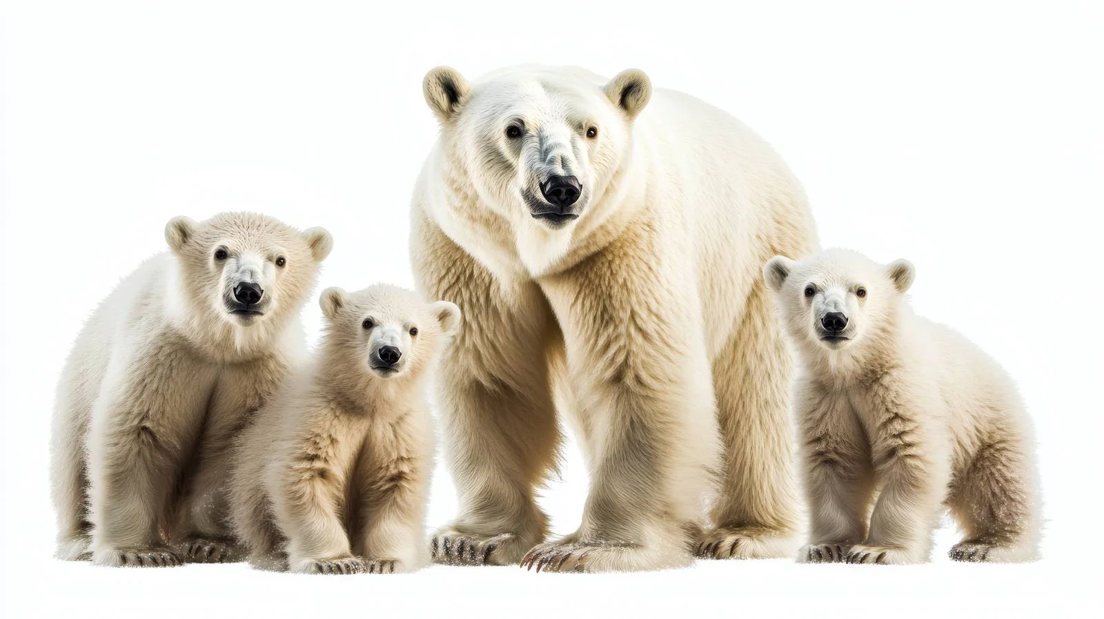 Polar Bear Family on White Background — free download from Dotvec