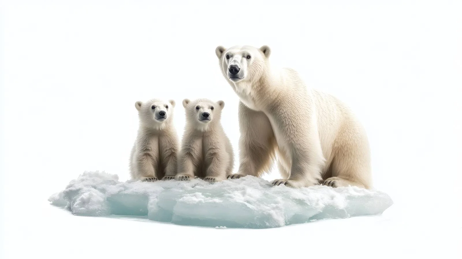Polar Bear Family Ice on White — free download from Dotvec