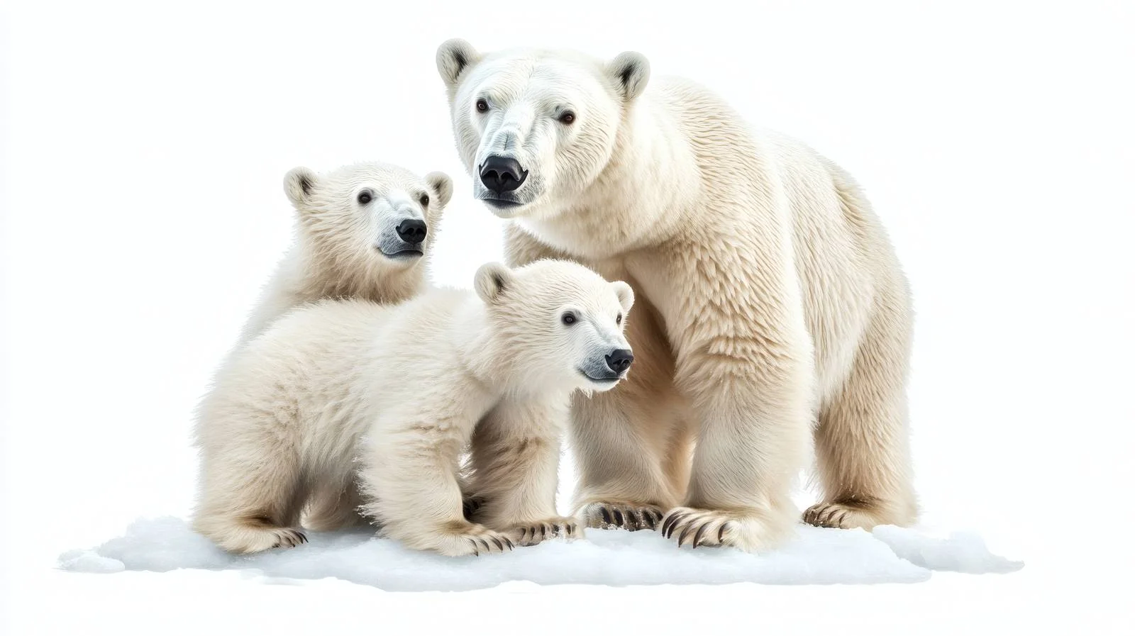 Graceful Polar Bear Family on Ice — free download from Dotvec