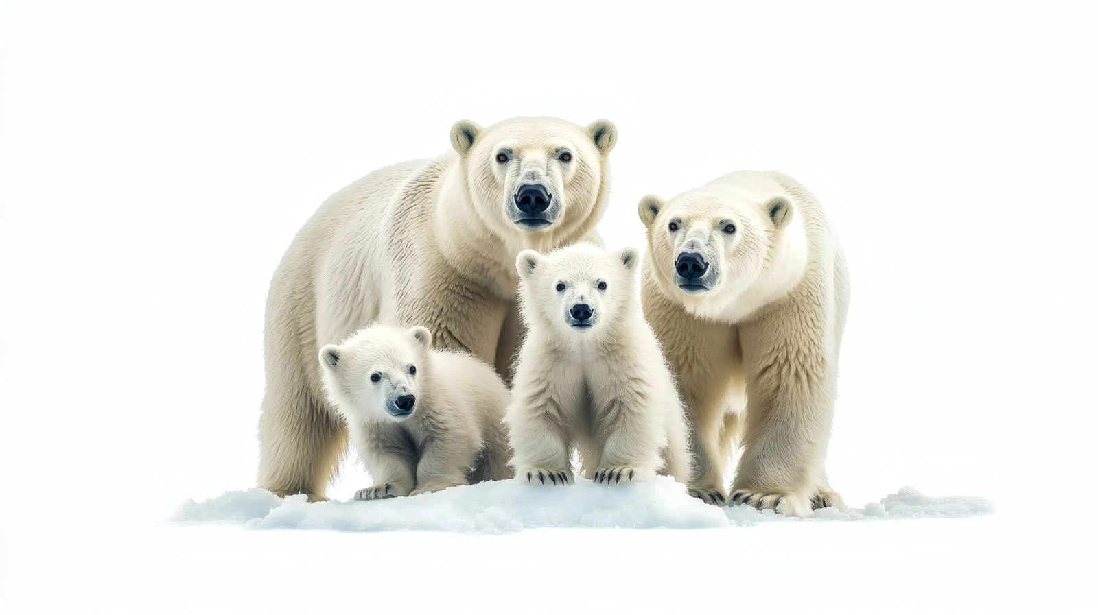 Arctic Family of Polar Bears on Ice — free download from Dotvec