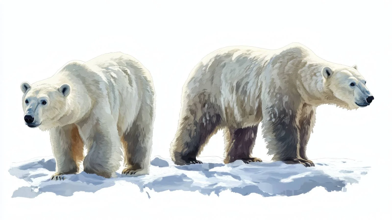 Majestic Polar Bears on Isolated Tundra – free polar bears image from Dotvec