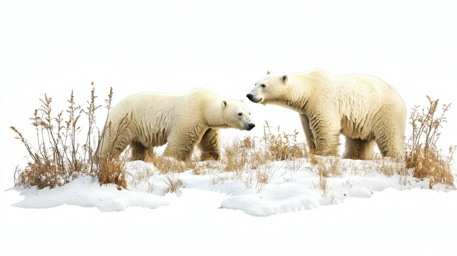 Arctic Polar Bears on Isolated Tundra — free download from Dotvec