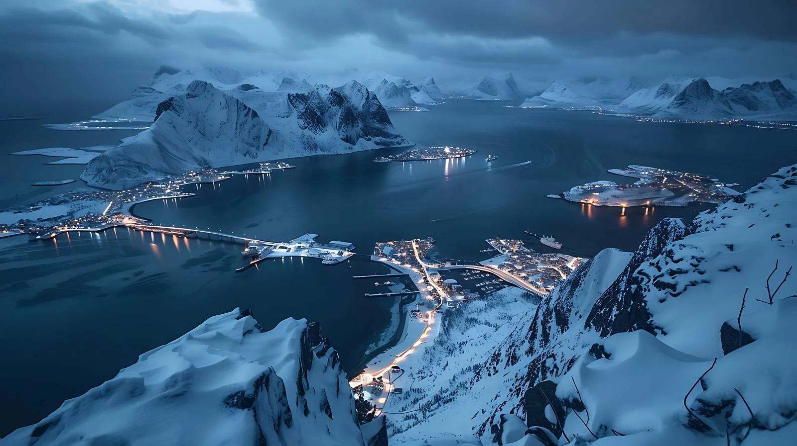 Arctic Twilight View of Kirkefjord from Reinebringen — free download from Dotvec