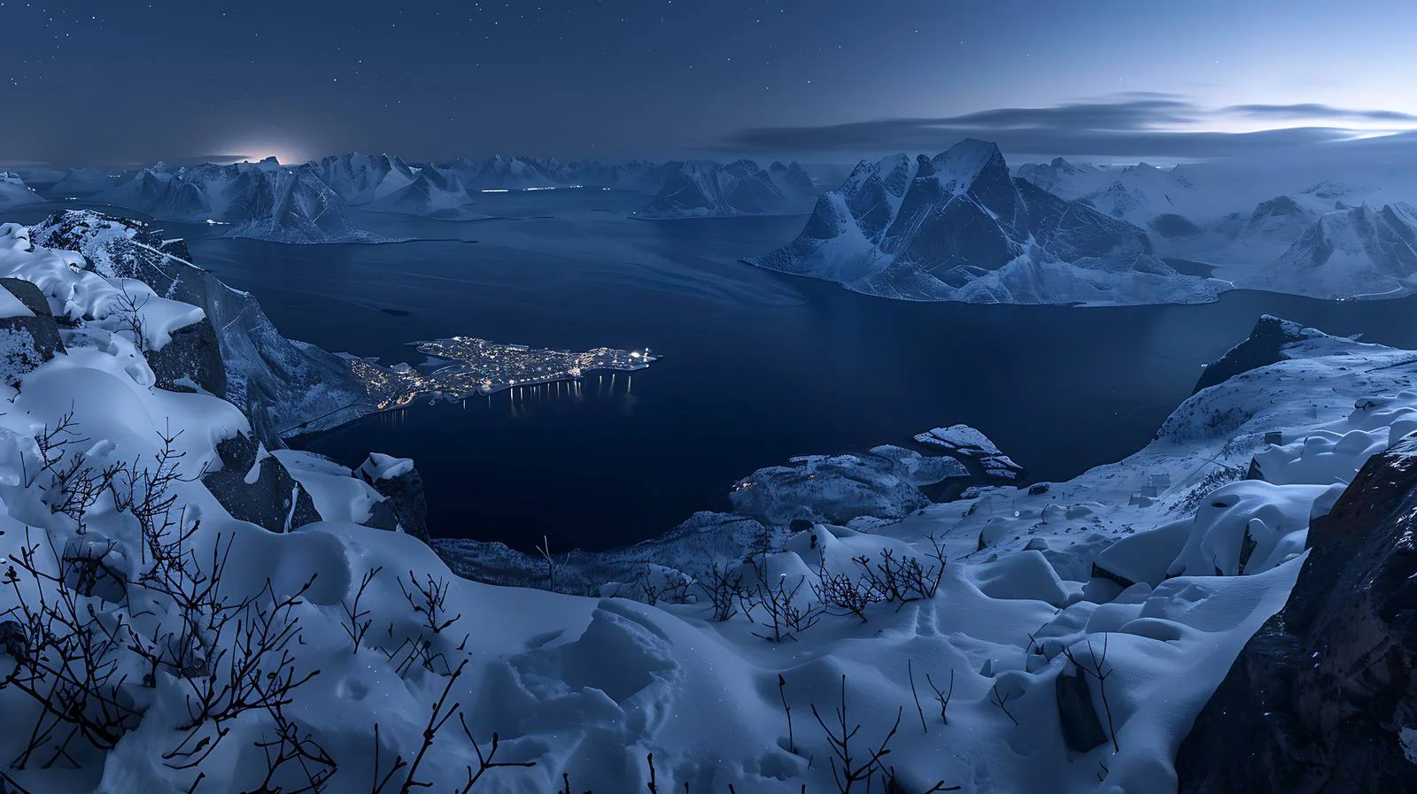 Mesmerizing Polar Night View of Kirkefjord — free download from Dotvec