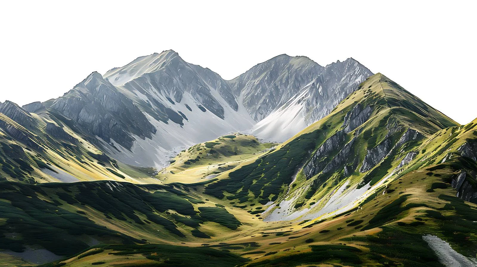 Majestic Tatry Mountains on White Background — free download from Dotvec