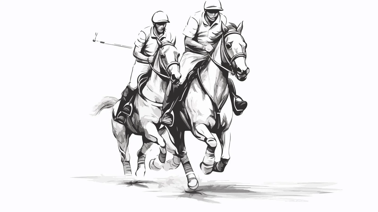 Polo Player on Horse Sketch — free download from Dotvec