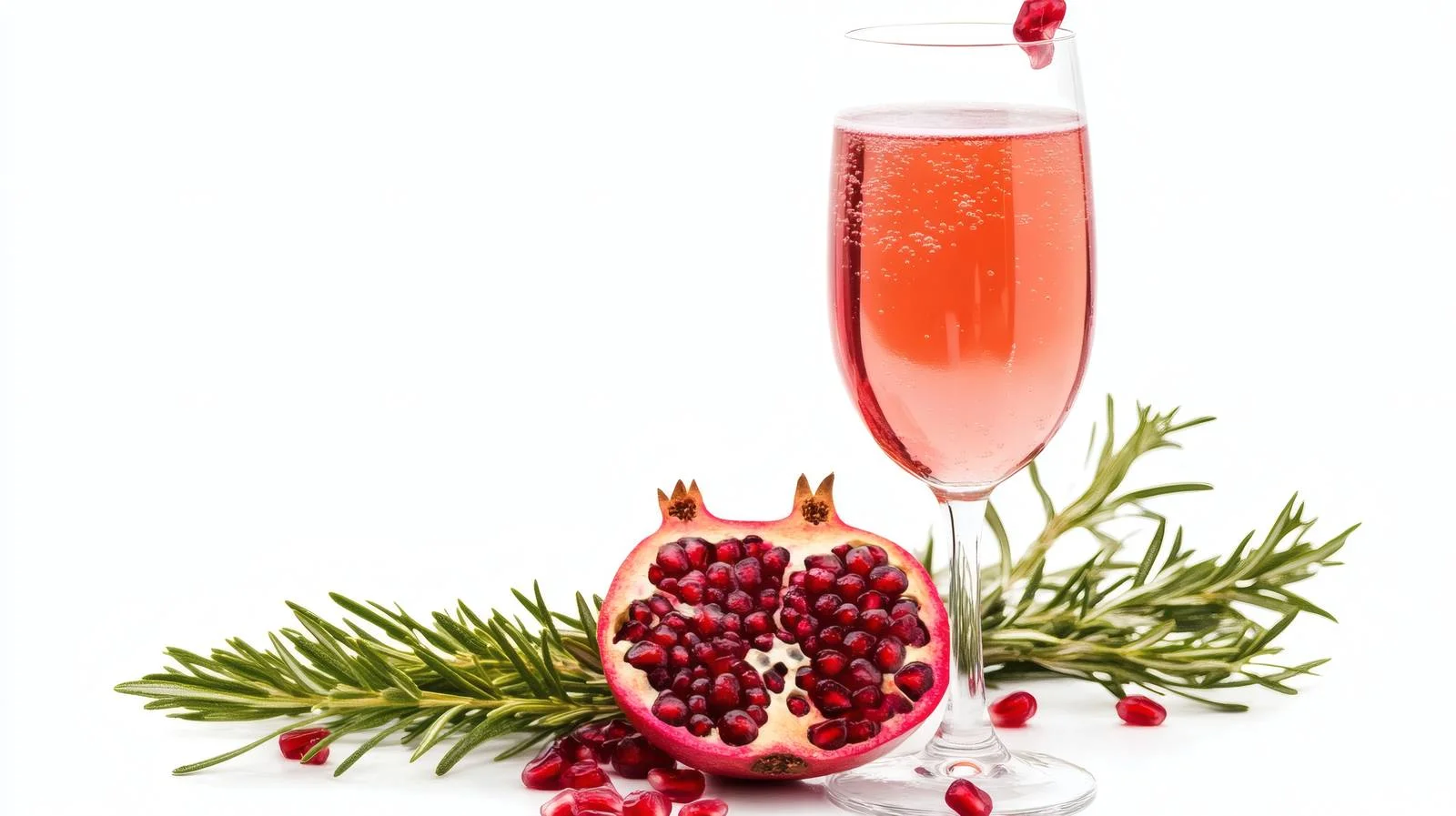 Refreshing Pomegranate Mimosa Cocktail on White — free download from Dotvec