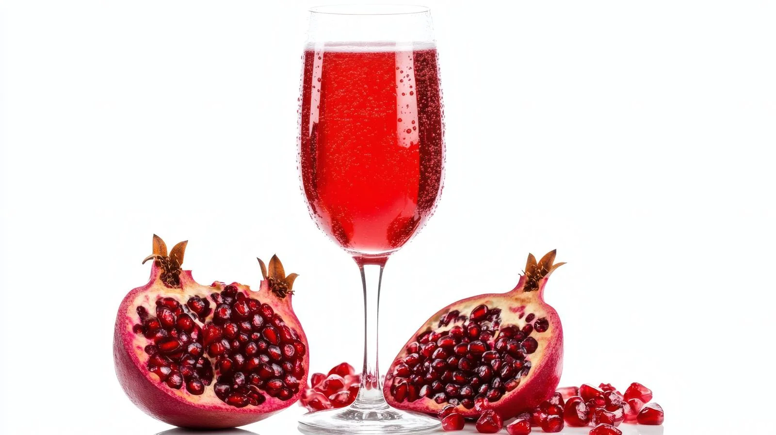Exquisite Pomegranate Mimosa Cocktail on White — free download from Dotvec