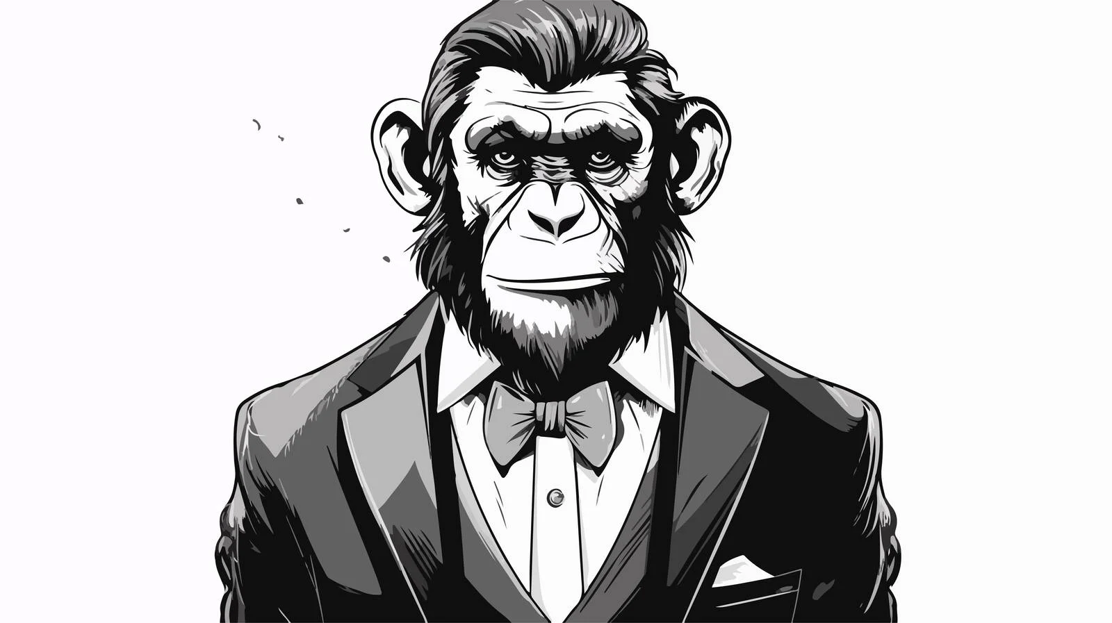 Monkey in Suit Illustration — free download from Dotvec
