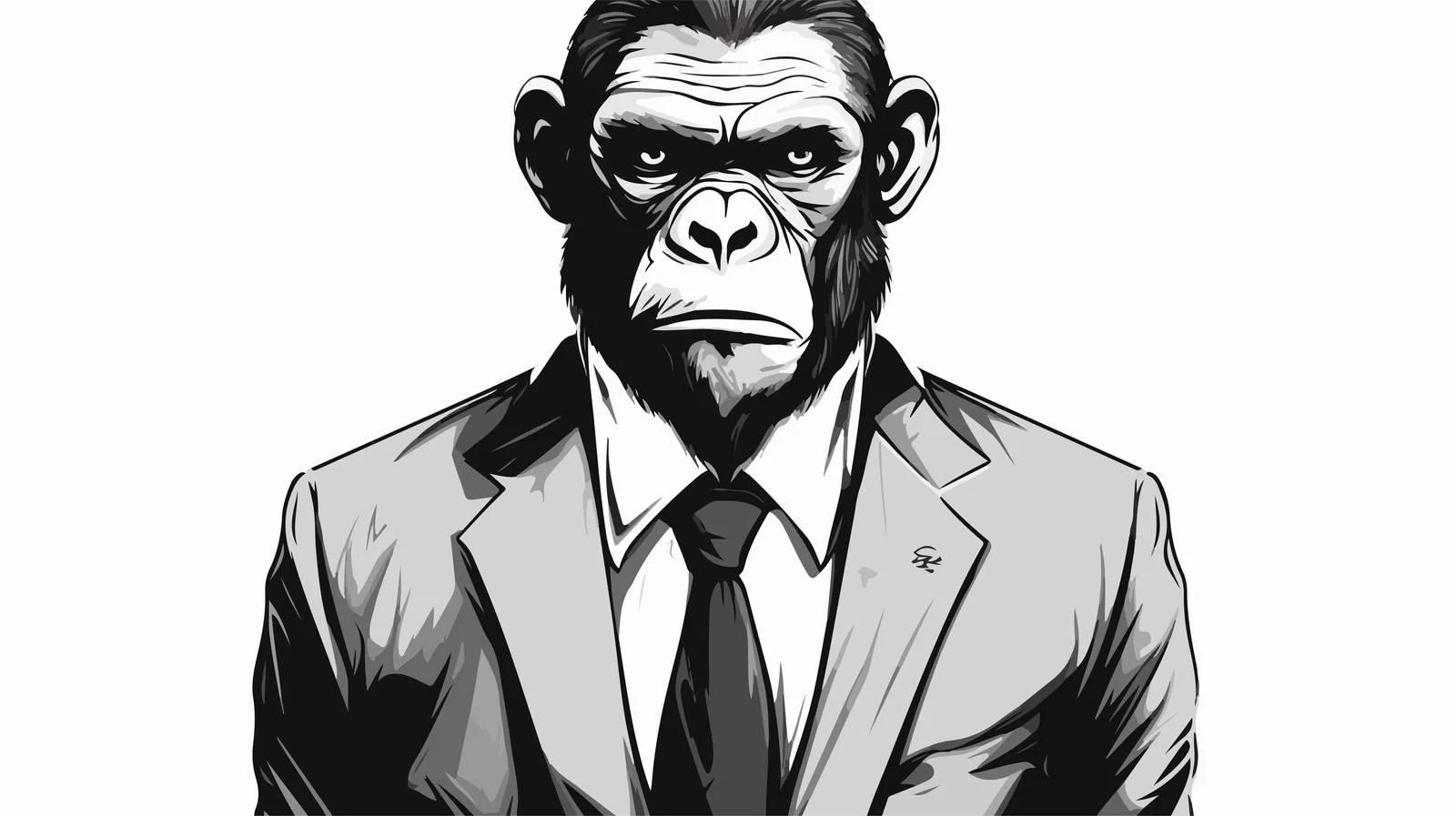 Illustration: Monkey in Business Attire — free download from Dotvec