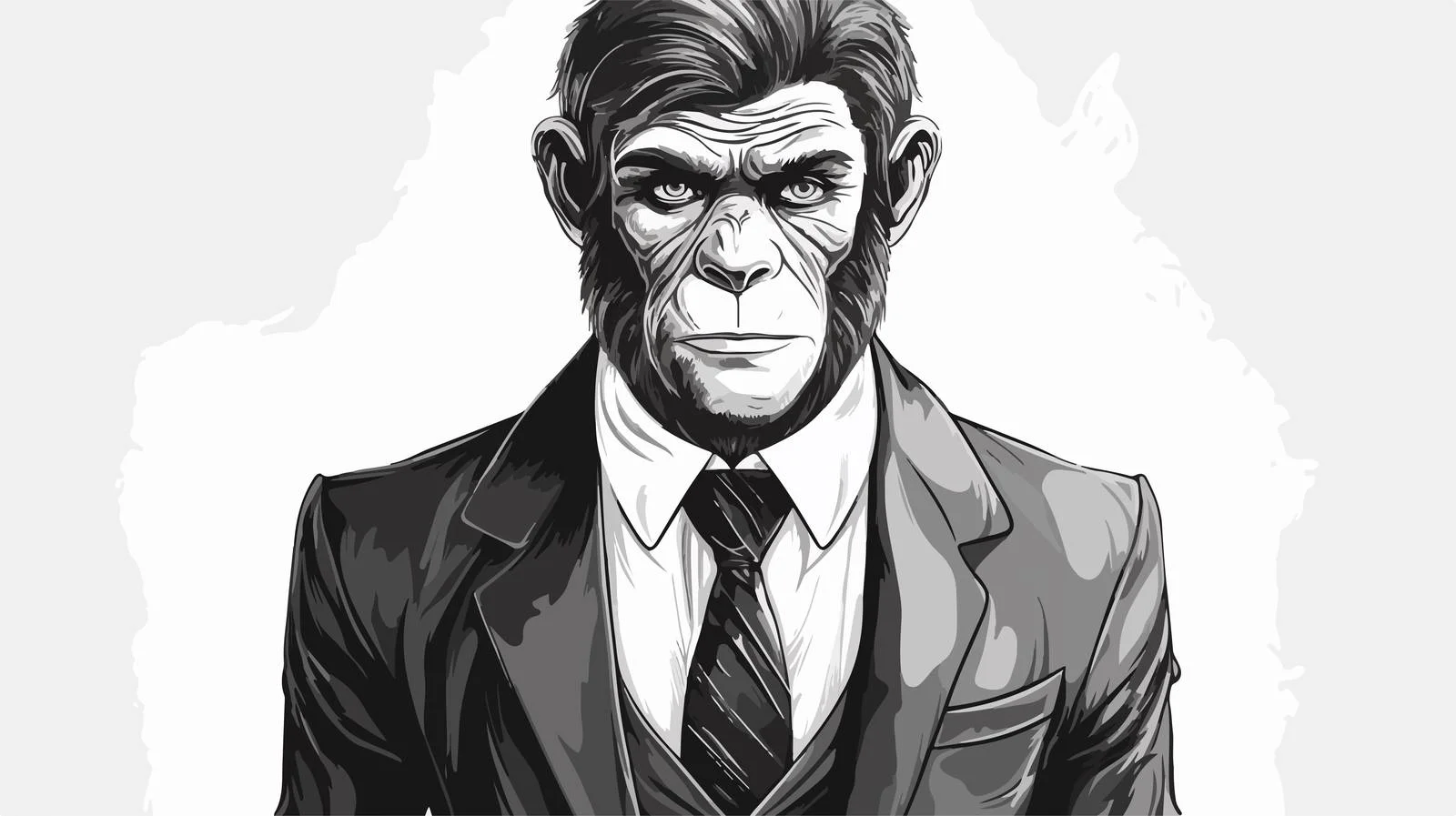 Monkey in Business Suit Illustration — free download from Dotvec