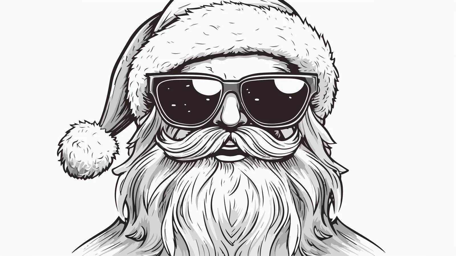 Santa Portrait Vector Sunglasses — free download from Dotvec