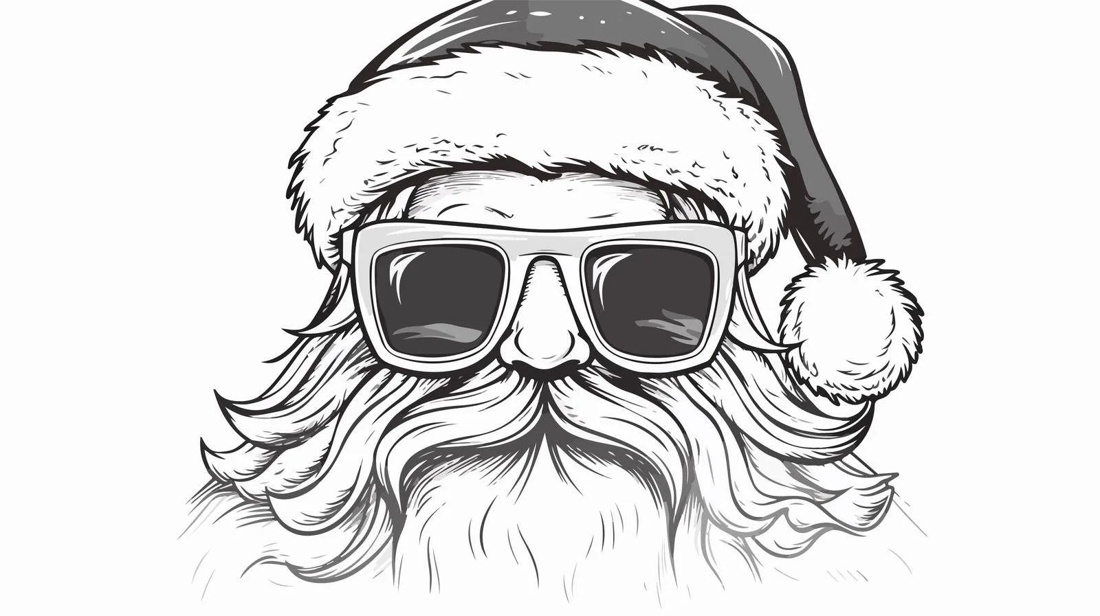 Santa Portrait Sunglasses Vector Illustration — free download from Dotvec