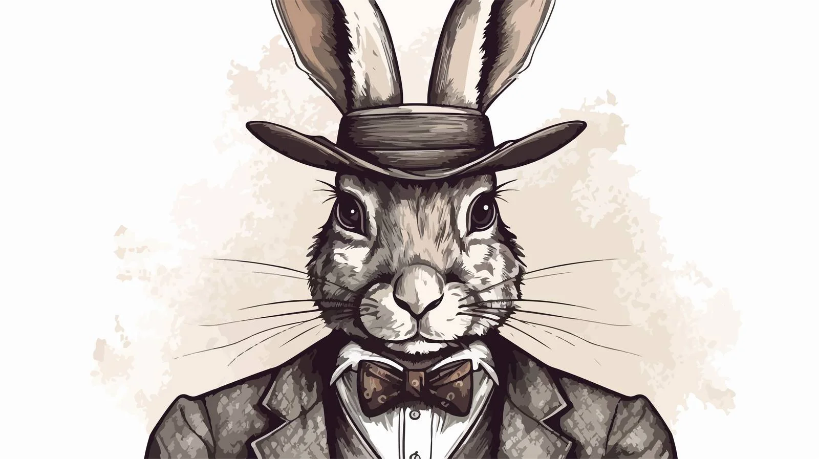 Elegant Rabbit Hare in Suit Portrait – free bow tie image from Dotvec