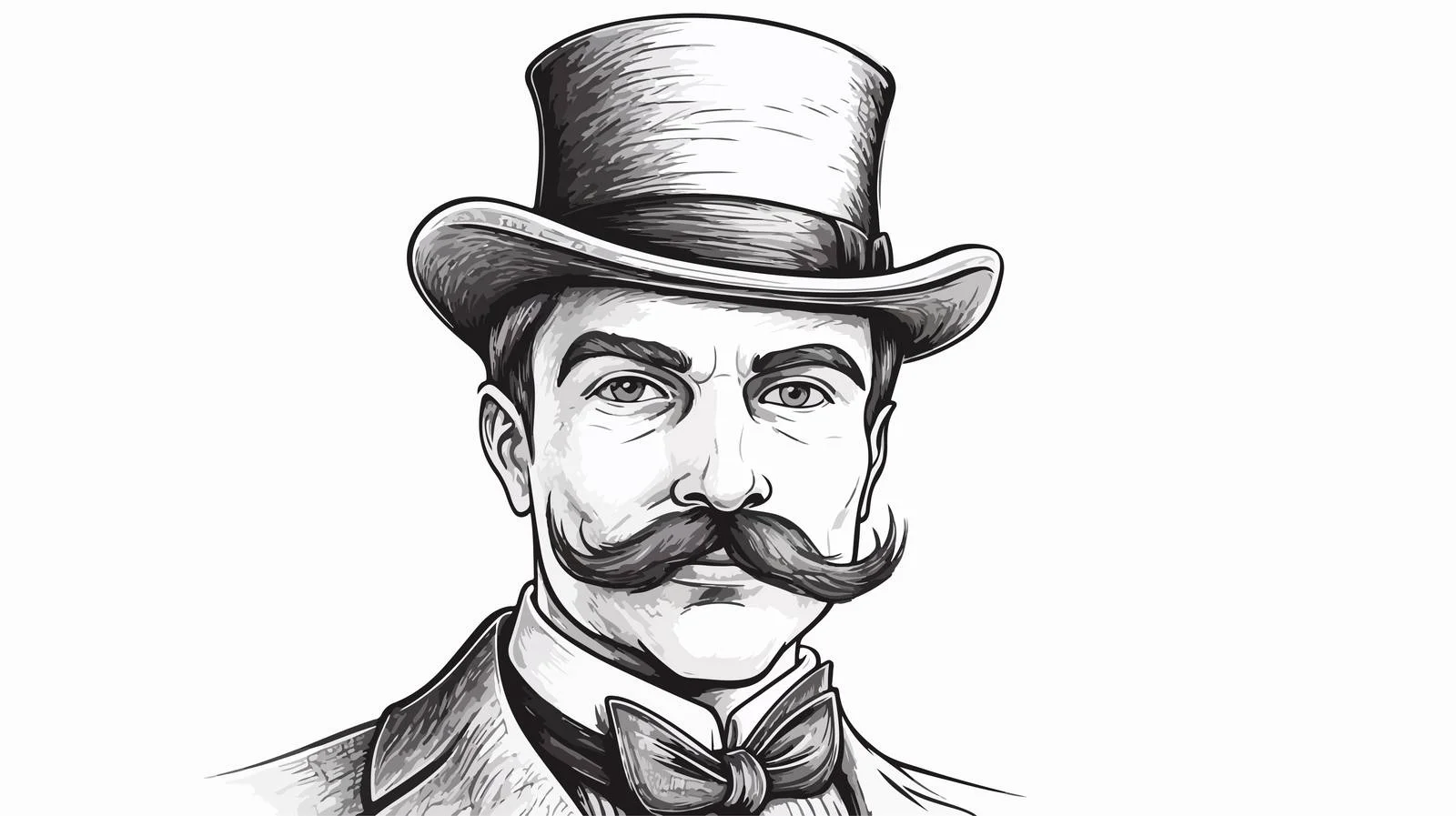 English Gentleman Mustache Portrait — free download from Dotvec