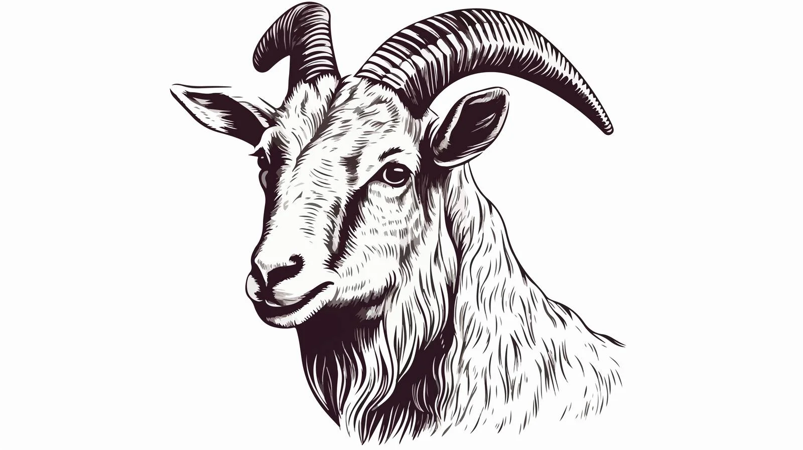 Hand-Drawn Goat Head Engraving Sketch — free download from Dotvec