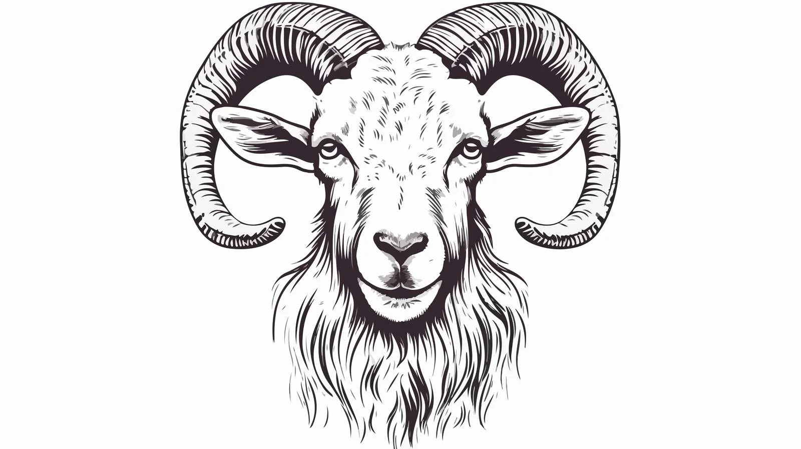 Goat Head Sketch Engraving Portrait — free download from Dotvec
