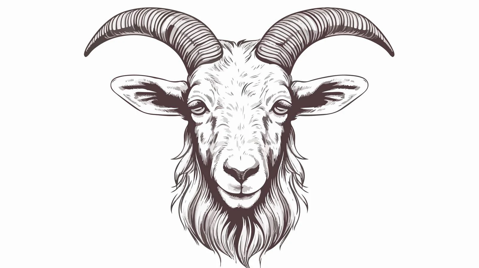 Goat Head Engraving Sketch Artwork — free download from Dotvec