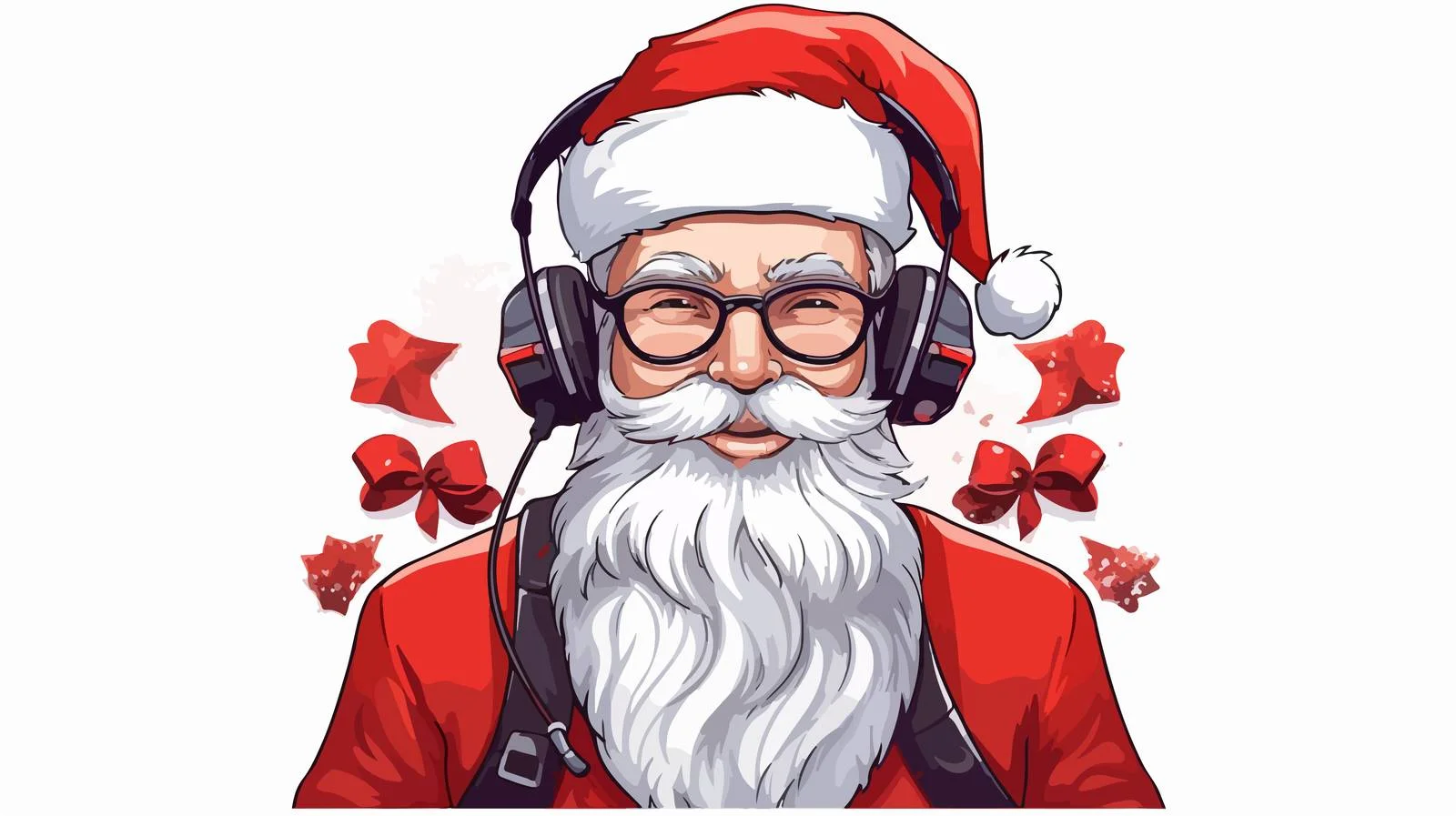 Santa Claus Poster Glasses Headphones — free download from Dotvec
