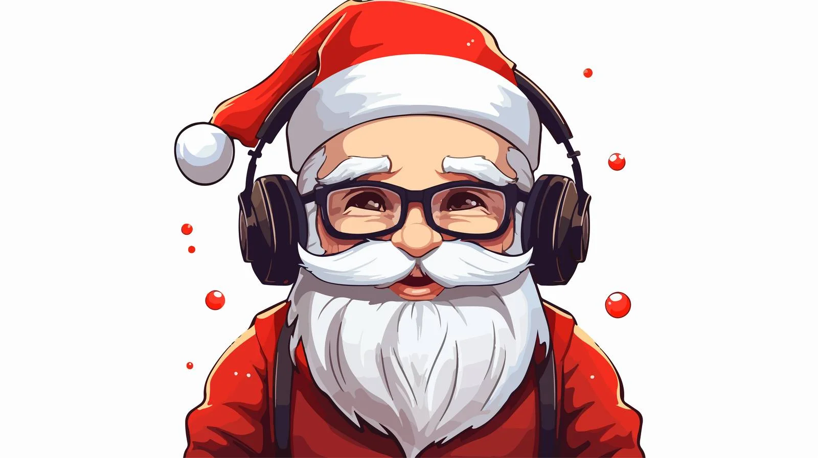 Santa Claus Poster with Glasses & Headphones — free download from Dotvec