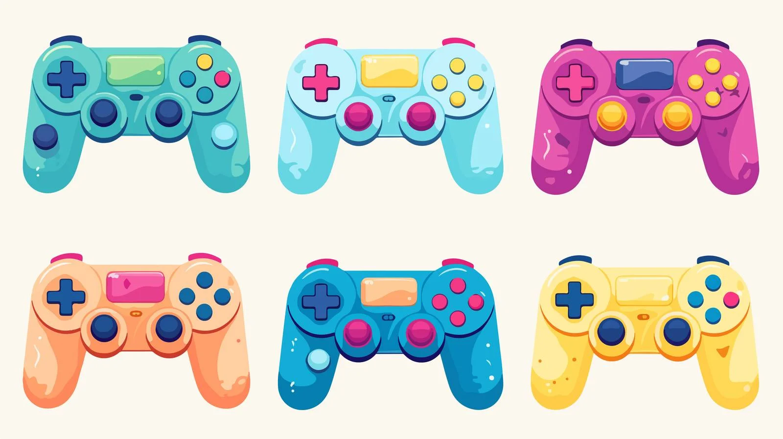 Vintage Gamepads Poster: Retro Gaming Fun — free download from Dotvec