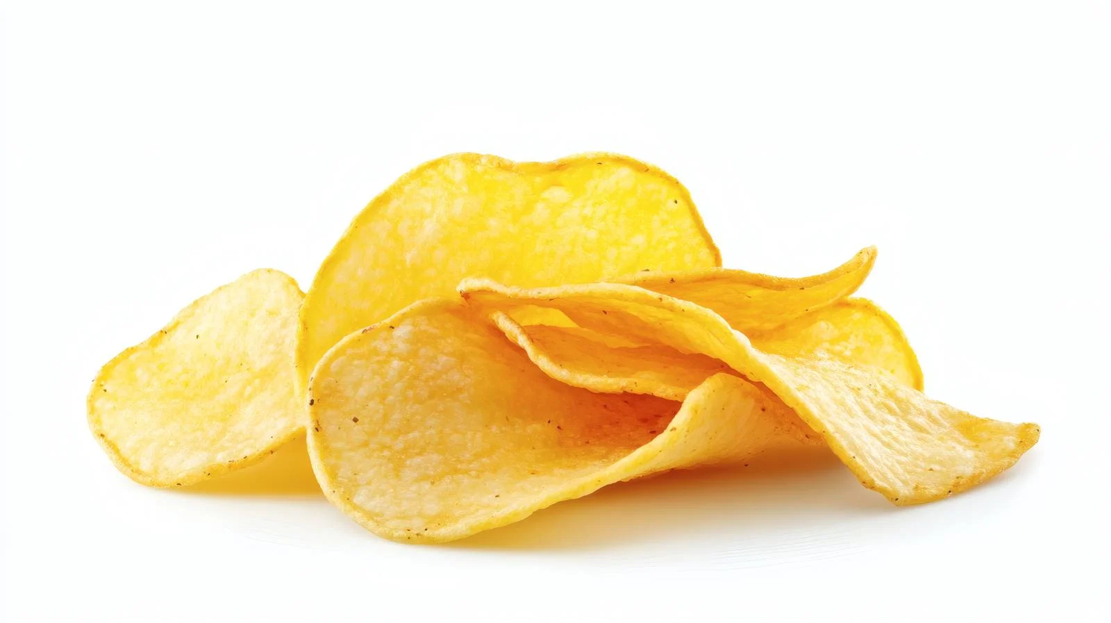 Crispy Potato Chips on White Background — free download from Dotvec