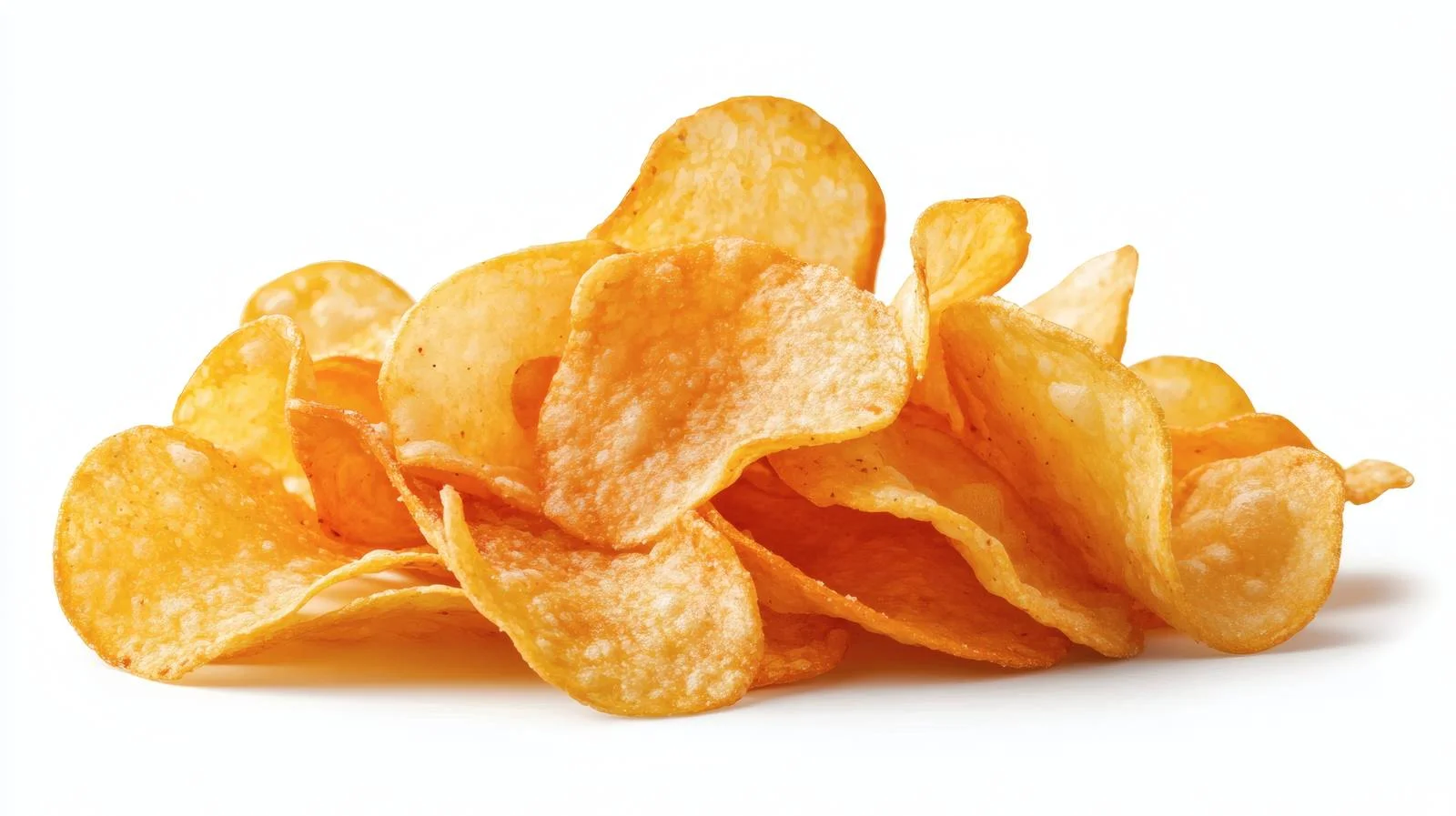 Crunchy Potato Chips on White Background — free download from Dotvec