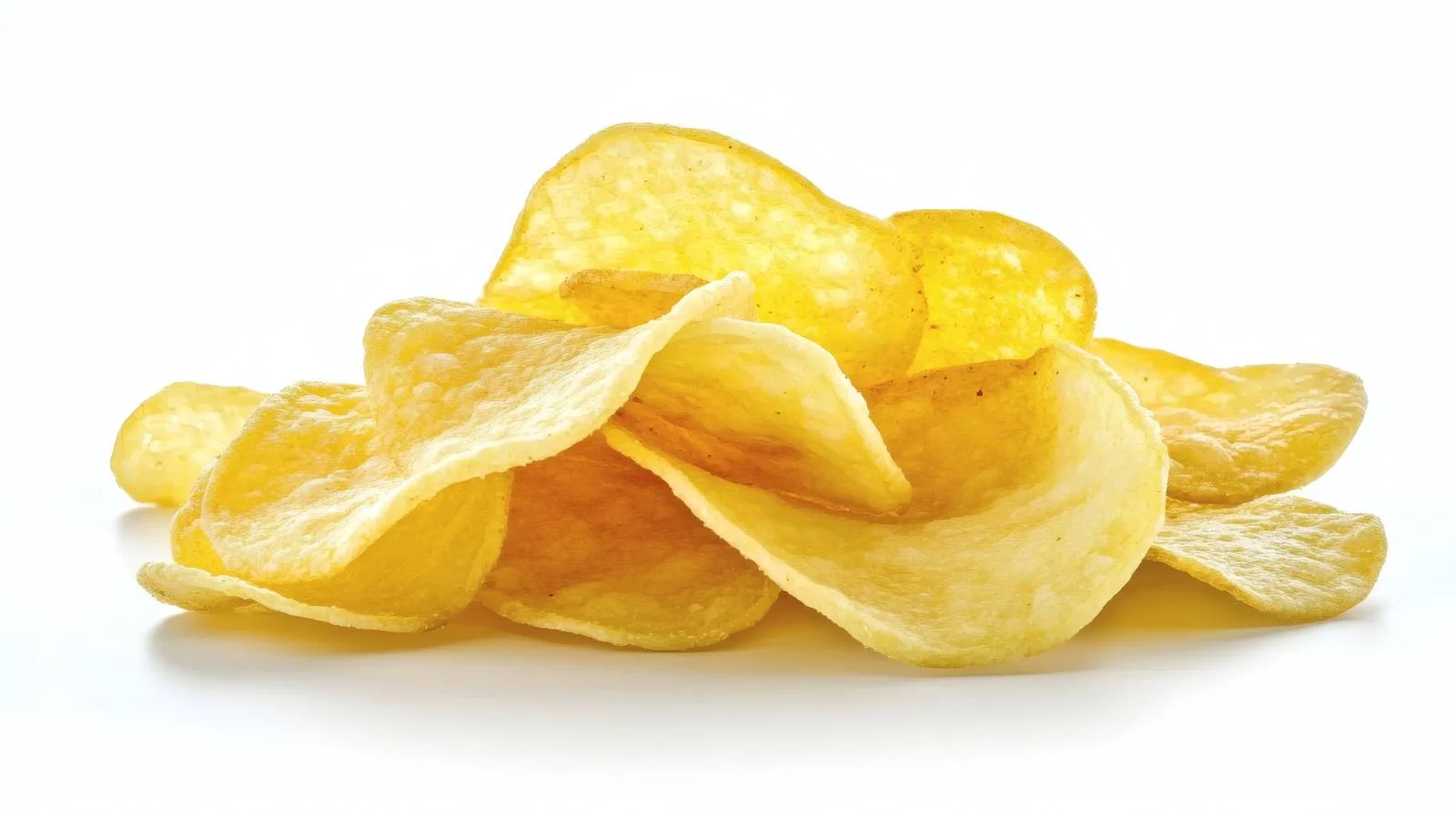 Crispy Potato Chips on White Background — free download from Dotvec