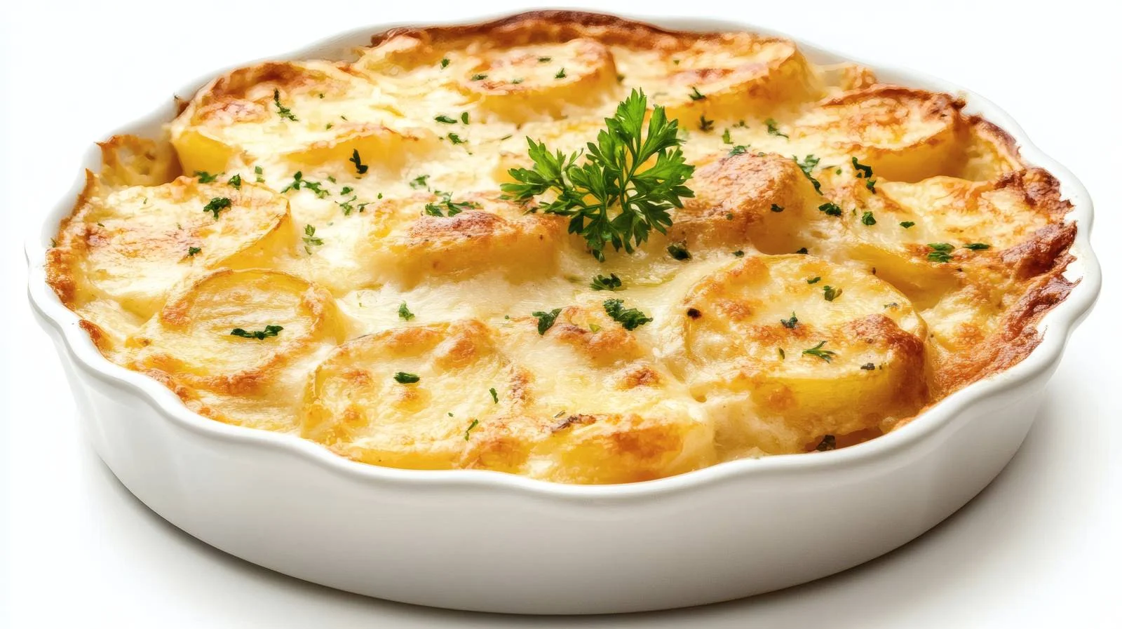 Delicious Potato Gratin on White Background — free download from Dotvec