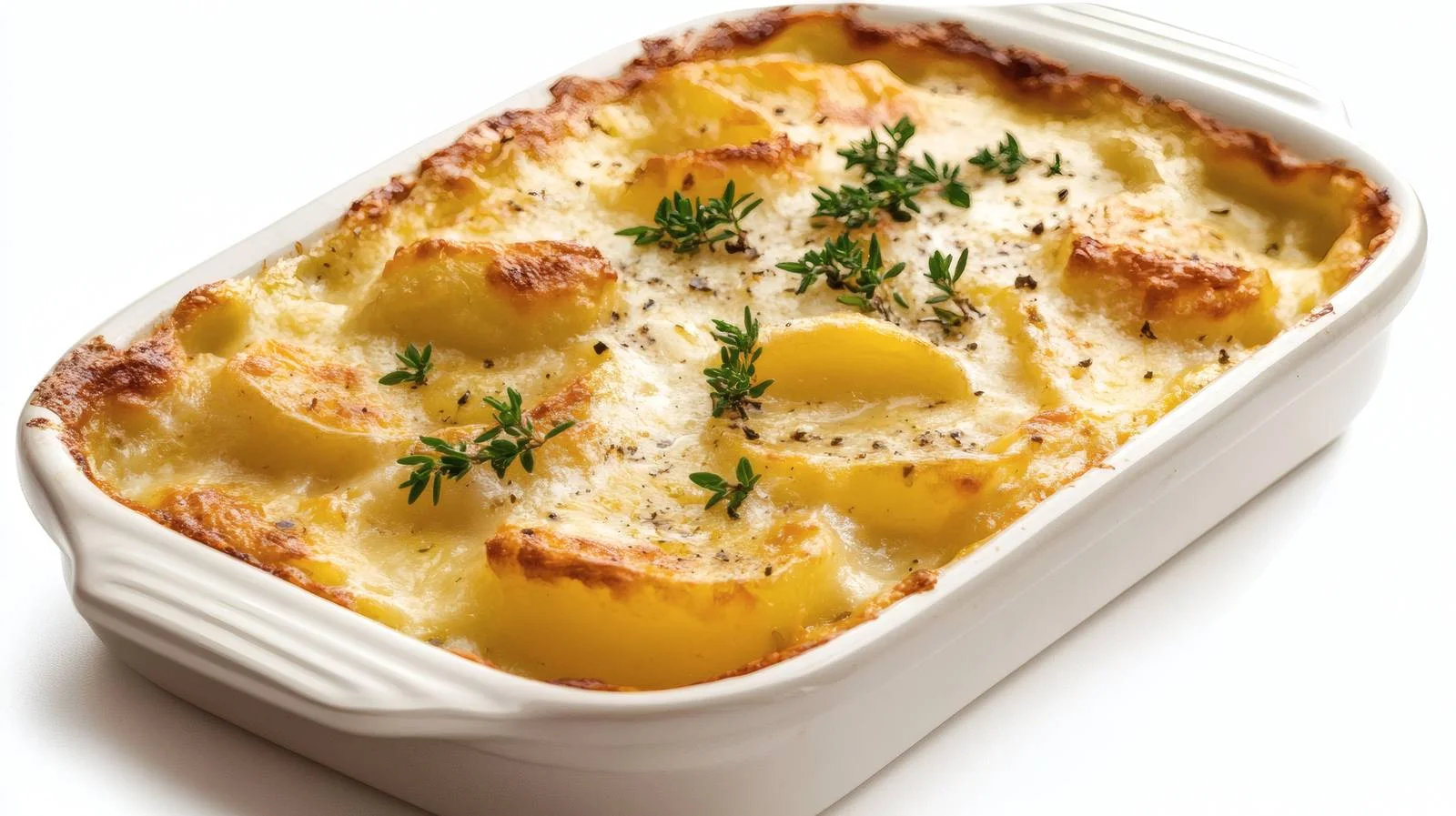 Creamy Potato Gratin on White Background — free download from Dotvec