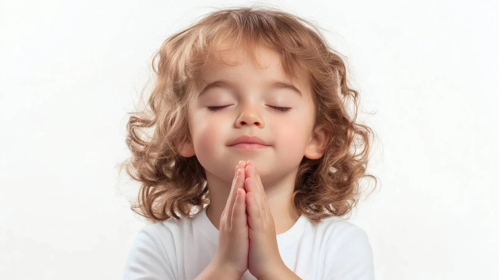 Serene Praying Child on White Background — free download from Dotvec