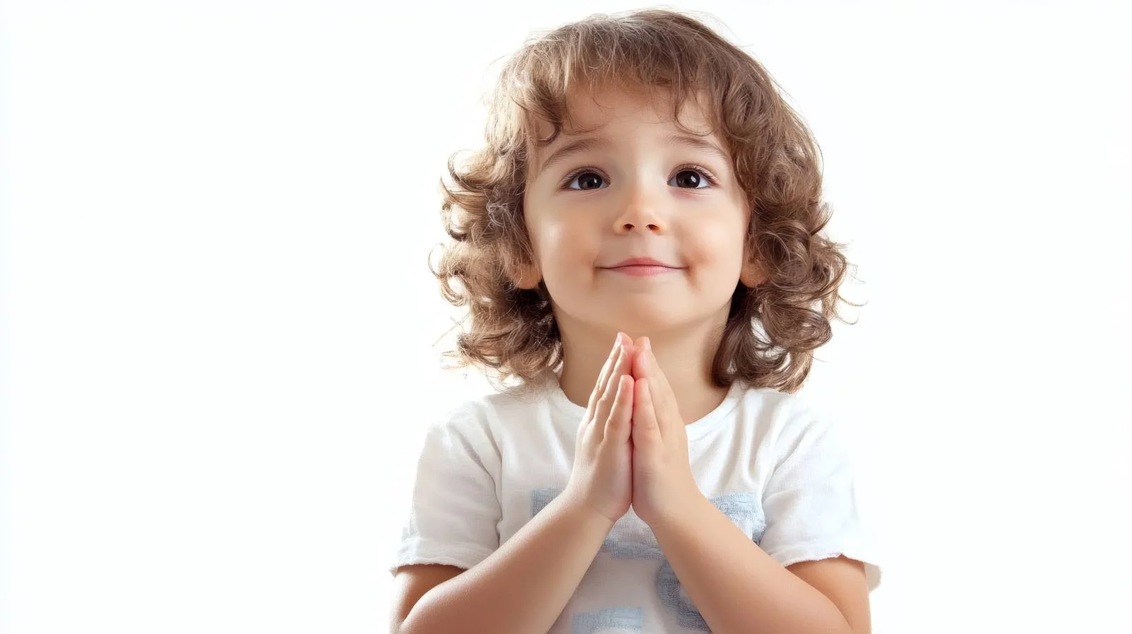 Serene Child Praying Against White Background — free download from Dotvec