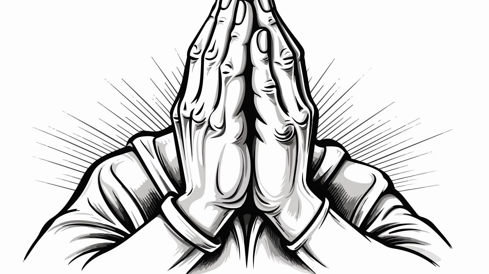 Prayer Hands Hand-Drawn Graphic Sketch — free download from Dotvec