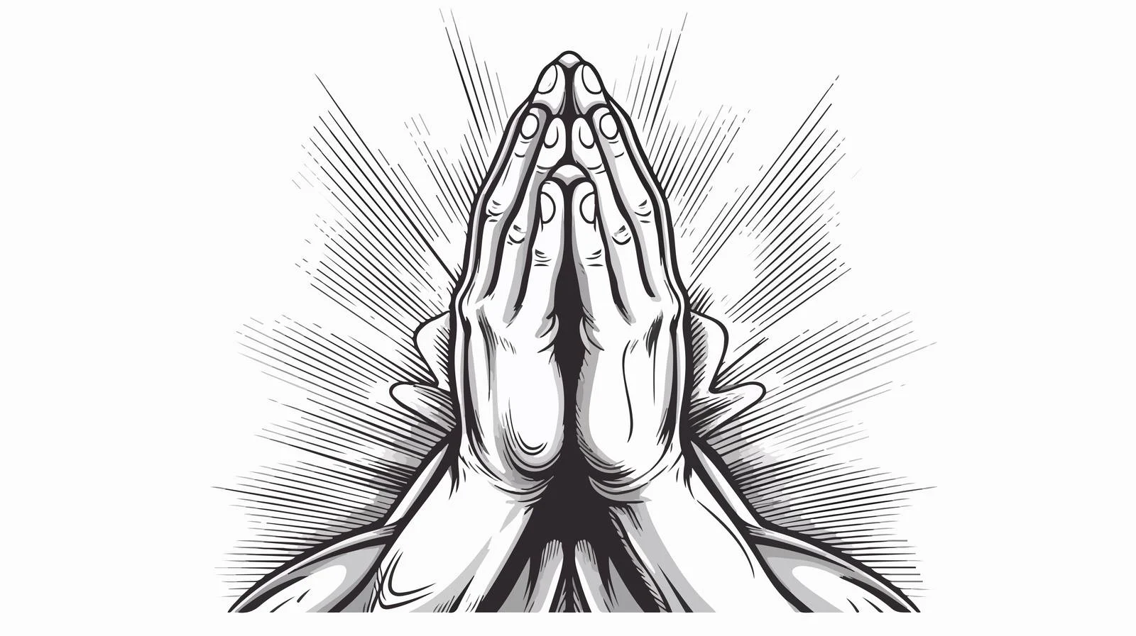 Prayer Hands Graphic Sketch Style Illustration — free download from Dotvec
