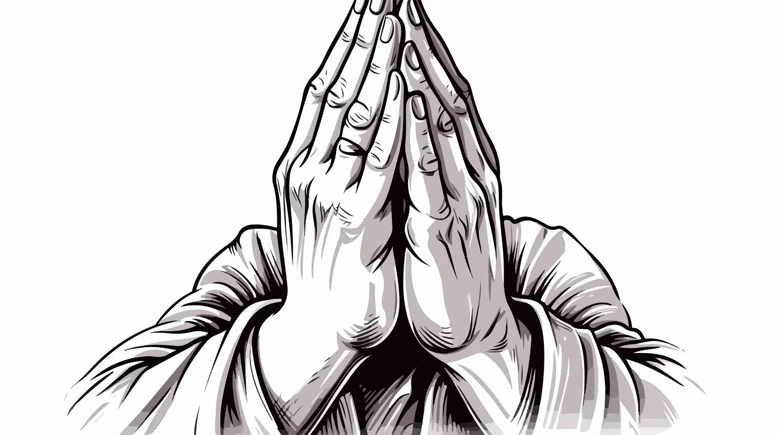 Prayer Hands Sketch Graphic Vector Illustration — free download from Dotvec