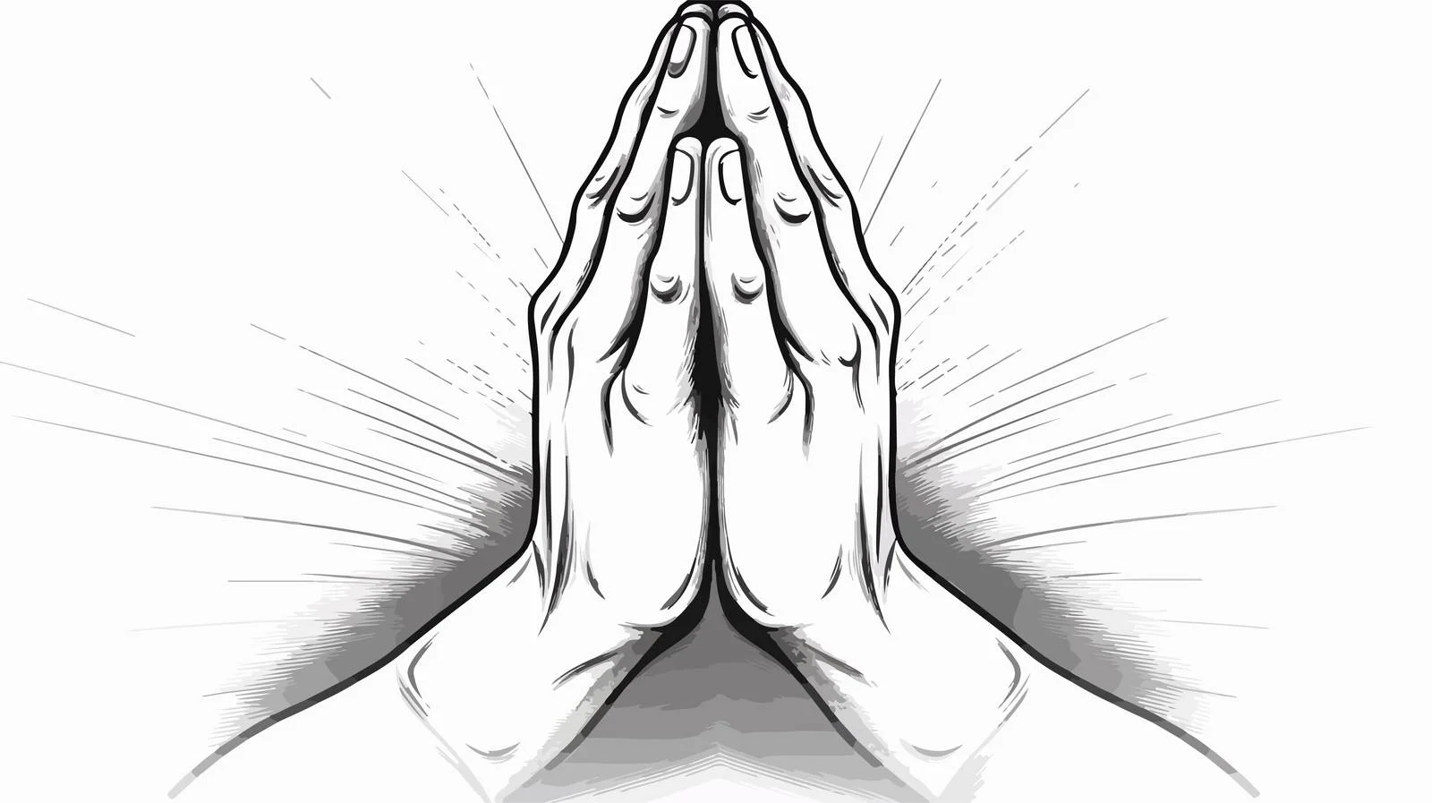Detailed Praying Hands Sketch Illustration – free pray image from Dotvec