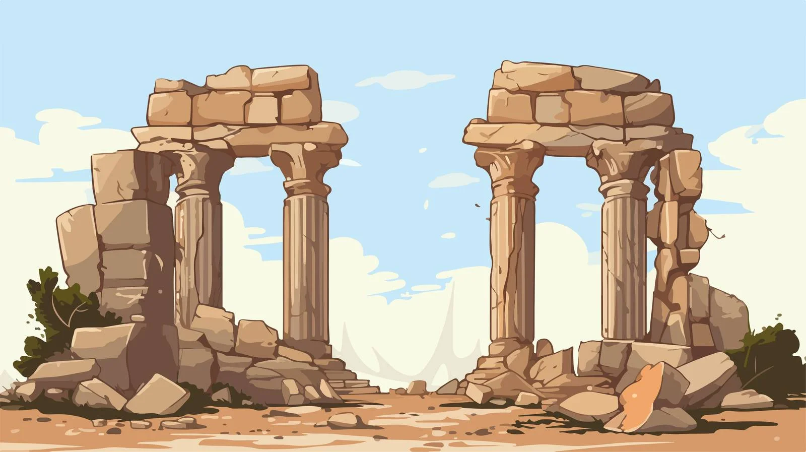 Ancient Stone Temple Ruin with Columns — free download from Dotvec