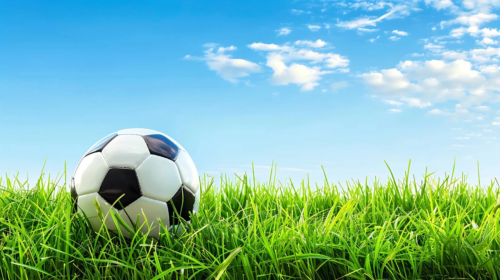 Soccer Ball on Meadow under Clear Sky — free download from Dotvec