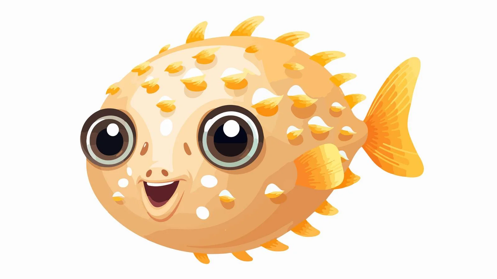 Cute Pufferfish Kids Design — free download from Dotvec