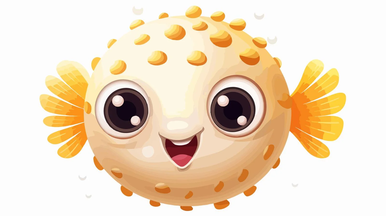 Cute Pufferfish Face Design for Kids — free download from Dotvec