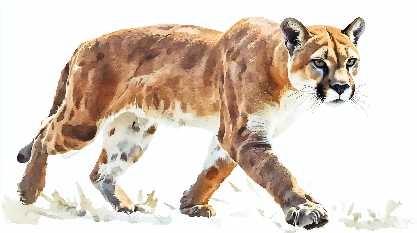 Elegant Puma Portrait on White Background — free download from Dotvec