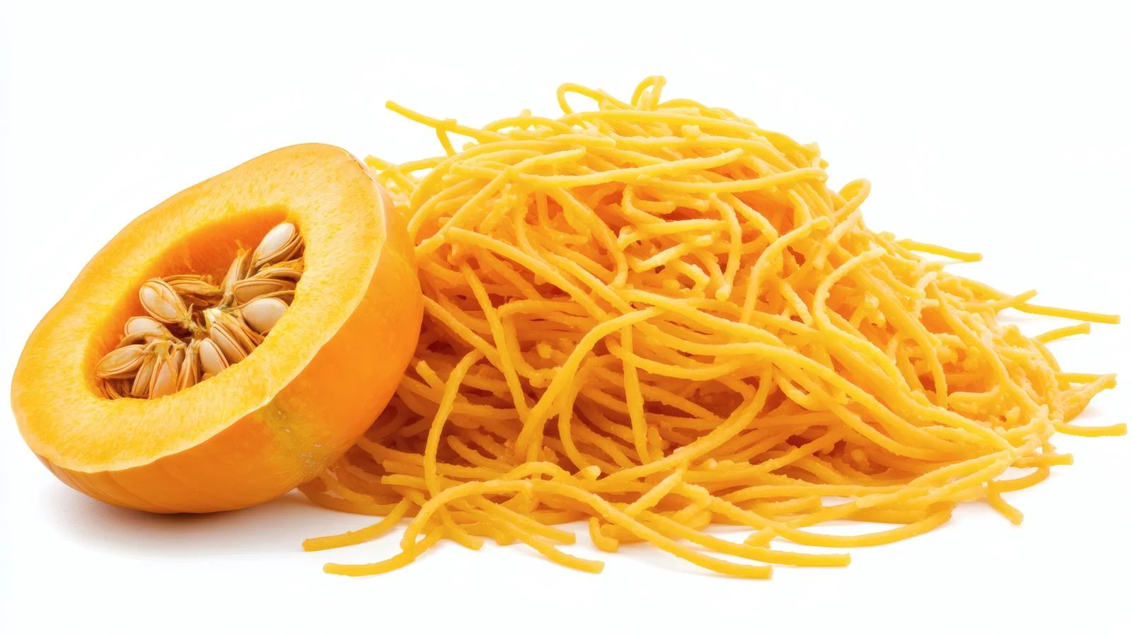 Delicious Pumpkin Spaghetti Pasta on White — free download from Dotvec