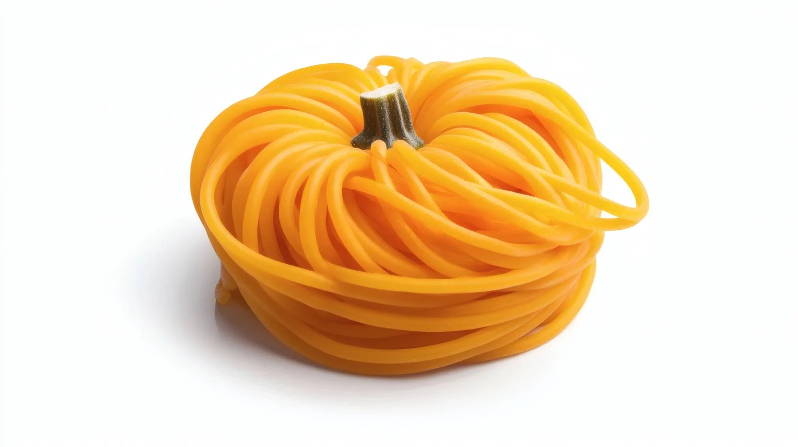 Fresh Pumpkin Spaghetti Pasta on White — free download from Dotvec