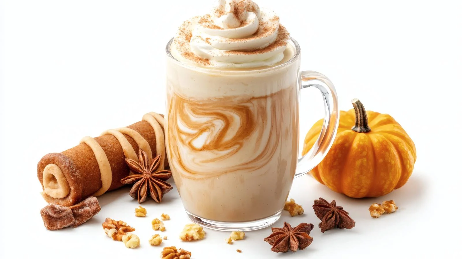 Delicious Pumpkin Spice Latte and Cinnabon — free download from Dotvec