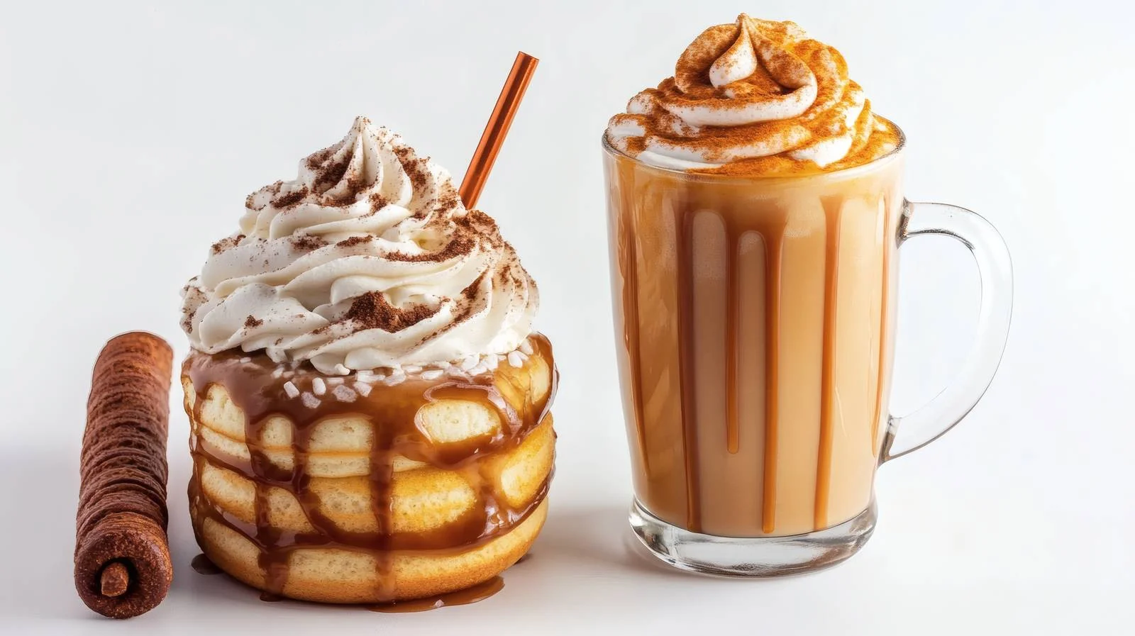 Delicious Pumpkin Spice Latte and Cinnabon — free download from Dotvec