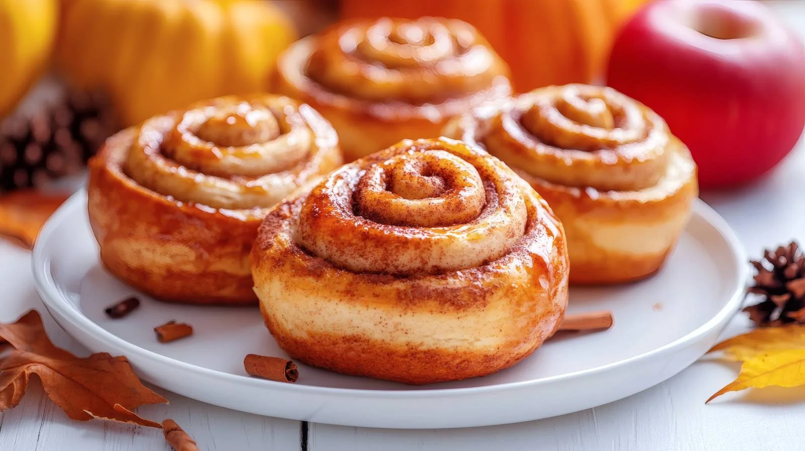 Delicious Pumpkin Cinnamon Rolls on White Background — free download from Dotvec