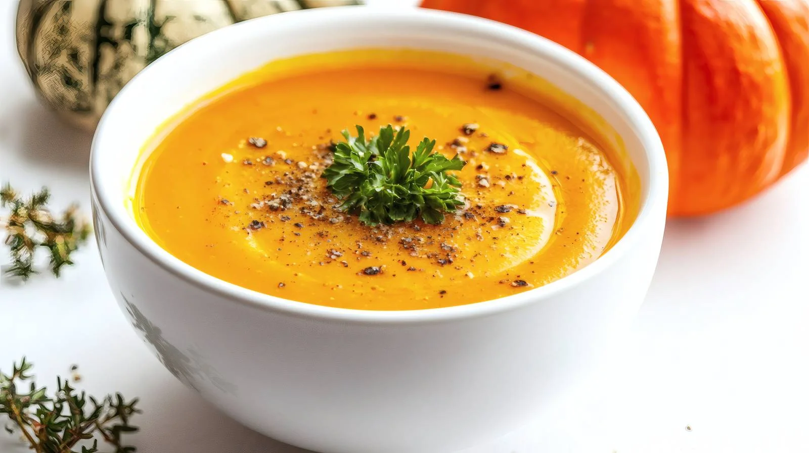 Creamy Pumpkin Soup on White Background — free download from Dotvec